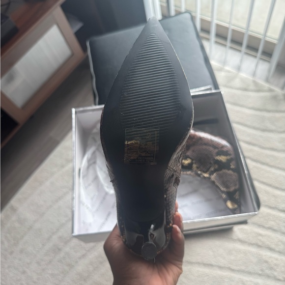 Azalea Wang Brown and Yellow Snake Print Booties - Picture 4 of 4